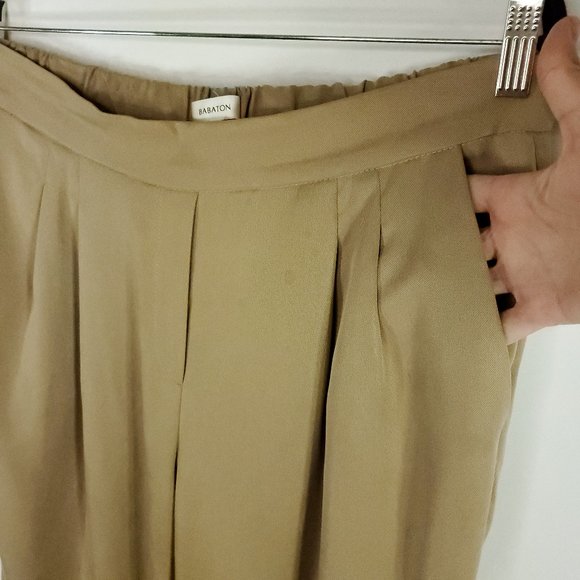 Aritzia Babaton Cohen Japanese Crepe Dress Pants Women's Size 10 Beige Khaki - Picture 5 of 14